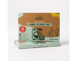 GreenFold Wasstrips - Fresh Linen - 100 Wasbeurten - Wasmiddel Strips - Wasmiddeldoekjes - Wasvellen - Wasdoekjes - Detergent Sheets - Laundry Strips