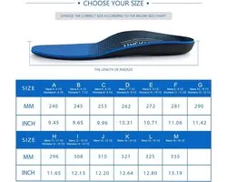 Feet Insoles Arch Ondersteuning Orthotics Inserts Relieve Plantar Fasciitis Flat Feet Hoge Arch Voetpijn Mannen 11-11 1/2 - Vrouwen 13-13 1/2