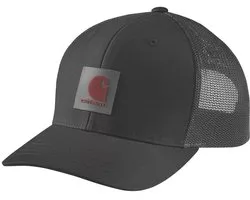 Casquette Carhartt en sergé avec patch logo à l'arrière en maille 105216 Noir