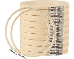 MANCHAP 18 Pack 7 Inch Borduurringen, Verstelbare Ronde Bamboe Cirkel Kruissteek Hoepel Ringen voor Ambachten Maken