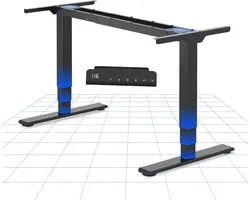 FLEXISPOT Height Adjustable Desk Frame, Electric Table Frame with 2 Strong Motors, Triple Telescope, Memory Control, LED Height Display and Anti-Collision System (Lite Black)