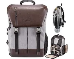 Luxe Camera Tas – Rugzak – Spiegelreflexcamera – Waterdicht & Schokbestendig – Stijlvol Design – Grijs