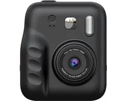Jumalu Instant Camera – Caméra HD 2.4" avec fonction Selfie – 1080p – Comprend 4 rouleaux de papier photo – Caméra à impression directe pour enfants – Noir