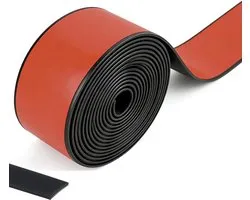 Zelfklevende Rubber Strips 20 mm x 2 mm x 3 m voor Antislip, Dichtingen en Geluidsisolatie, Zwart Neopreen Rubberprofiel