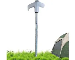 Grondschroefankers - Tentharingen schroef - Veilig buiten - Tijdbesparende installatie - 20 cm - Wit