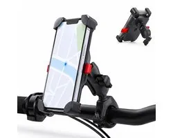 Support de téléphone vélo - Support de téléphone portable vélo - Support de téléphone moto - Support de téléphone scooter - Rotation à 360 degrés - Prise ferme - Ne bouge pas - à tous les guidons - Universel tous les smartphones jusqu'à 6,8 pouces