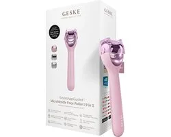 GESKE | SmartAppGuided™ MicroNeedle Face Roller | 9 in 1 | met rozenkwarts | Microneedling | Professioneel Microneedling-apparaat | Naaldroller | Schoonheidsrollergezicht | Micronaaldroller