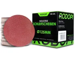 Rodopi® 100x Mix Papier de verre 125 mm - sans perforation Ponceuse excentrique