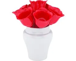 Zak!Designs Sweety Prikkertjes - Bloemetjes - Wit/Rood - Set van 7 stuks