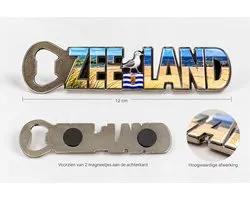 Zeeland Flesopener met Magneet – 12 cm – Magnetische Bieropener – Souvenir Zeeland – Koelkastmagneet