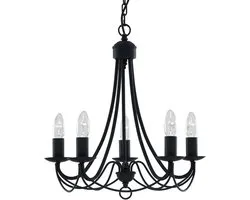 Searchlight Maypole - 5 Light Multi Arm Ceiling Pendulum Black, E14