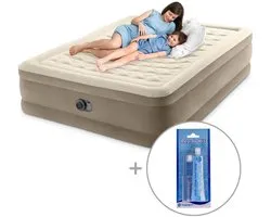 Matelas gonflable Intex Ultra Plush avec pompe intégrée | Double | 152 x 203 x 46 cm | Comprend un kit de réparation