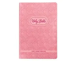 KJV Kids Bible, 40 Pages Full Color Study Helps, Presentation Page, Ribbon Marker, Holy Bible for Children Ages 8-12, Light Pink Hearts Faux Leather Flexible Cover