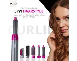 Zozo's Airwrap - brosse sèche-cheveux -5 en 1 Multi styler -5 accessoires - Fer à friser Airwrap - brosse coiffante - enveloppement - Airstyler - multifonctionnel - Multi styler - sèche-cheveux - Fer à friser Airwrap - volume optimal.