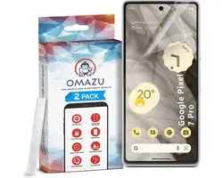 Google Pixel 7 Pro, (6,7 inch) OMAZU 3D Flex TPU Screenprotector, 2 Pack (100% vingerafdruk scanner compatible) met kras herstellende coating, Edge to Edge bescherming, Geen Glazen protector, Onze Folie is Sterker