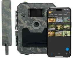 SnelShoppen - Wildlife Camera 4G met Full HD Beelden, Nachtzicht, Bewegingssensor, Mobiele App en 16GB SD Kaart - Perfect voor Natuurwaarneming en Bui