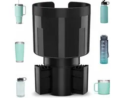 STAR&STER Auto Bekerhouder Expander Adapter – Verstelbare Basis 7–10,5 cm – Geschikt voor Stanley 0,4–1,2L & Grote Flessen 0,5–1,4L – Universele Cup Holder Auto