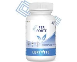 IJzer Forte | 60 plantaardige capsules | Biobeschikbaar Ijzer + Actieve Vitaminen B6 & B9 | Corrigeert Tekorten aan Ijzer | Gemaakt in België | LEPIVIT