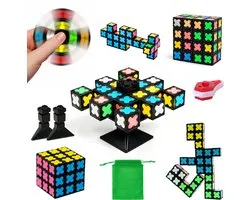 Flixio® Magnetic Tiles Travel Set - Fidget Spinner - Magnetische Blokken Reisset – 38-delig – Speelgoed voor in de Auto – Lichtgevend – Sensorisch Speelgoed