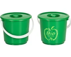 Kigima Biologische emmer, bio-emmer, compostemmer, 2,7 l (2 stuks), groen