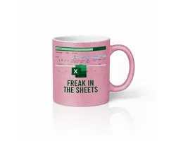 Grappige “Freak in the Sheets” Roze Mok – Excel Humor Cadeau voor Kantoor & Techliefhebbers – 330 ml Keramische Koffiemok