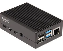 Joy-it rb-alucaseP4+08 SBC-behuizing Geschikt voor serie: Raspberry Pi® Incl. passieve koeler Zwart