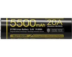 Nitecore NL2155HPI Oplaadbare 21700 Li-Ion batterij 5500mAh