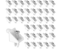 Sander Shop 40 pièces supports de tablette 5 mm blanc, supports de tablette en verre pour supports de tablette IKEA PAX, adaptés à la réparation de portes d'armoires, d'étagères, de cloisons d'armoires, de placards