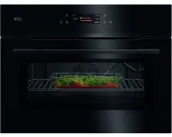 AEG NKK8N621B Compacte Combi Oven met Magnetron 45 cm – TFT Touchscreen – Kerntemperatuursensor – WiFi – Zwart