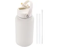 Insulated Stainless Steel Water Bottle, Double Wall Gym with Straw and Handle Lid, 650ml Outdoor Bottle, Perfect for Cycling, Sports, Running, Hydration