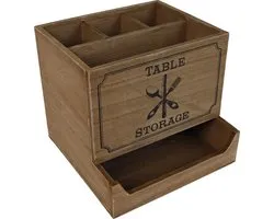 Bestekbak/Servethouder Kitchen Storage 19 Cm Hout Naturel