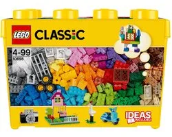 LEGO 10698 Classic Creatieve Grote Opbergdoos, Creatief Constructiespeelgoed met Ramen, Deuren en Groene Bouwplaat