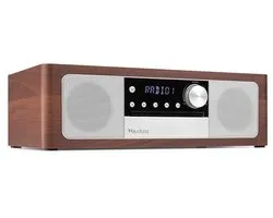 Premium DAB radio - Audizio Lunata - Bluetooth radio met CD speler - High-end speakers - Hout/zilver