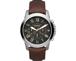 Fossil Grant FS4813 herenhorloge, zilverkleurig, 44 mm