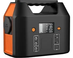 ALLGoods. Portable Power Station Generator – Powerstation 230V – Powerbank 150W – Stroomgenerator met Slim LCD-Scherm – met Zaklamp – Aggregaat Noodstroom – 27000mAh - Rood/Zwart