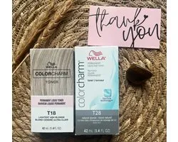DUOPACK - Wella Color Charm Toner - T18 & T28 - Blond cendré le plus clair et blond Natural - Hair Toner - Wella Toner - Anti Yellow