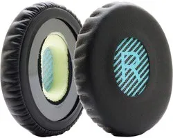 MMOBIEL Coussinets d' oreille Coussinets d' Ear pour écouteurs BOSE Sound Link OE OE2 OE2i SoundTrue avec mousse à mémoire de forme en cuir artificiel - Zwart / Blauw