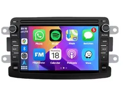 Autoradio 1/32GB met Carplay en Android auto | Geschikt voor Dacia Logan, Dokker, Duster, Sandero, Lodgy en Renault Captur, Trafic, Master, Opel Vivaro | 2010-2020 | Radio scherm met Navigatie | 2010 2011 2012 2013 2014 2015 2016 2017 2018 2019 2020