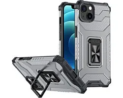 Crystal Ring Case Kickstand Tough Rugged Cover geschikt voor iPhone 13 mini zwart
