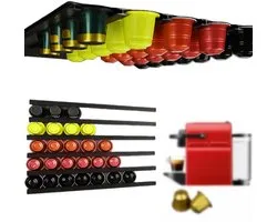Porte-capsules à café - Set de 6 - Porte-capsules à café DIY - 30 cm - Contient 30~40 capsules - Convient pour Nespresso K-cup Caffitaly - Montage mural ou sous armoires