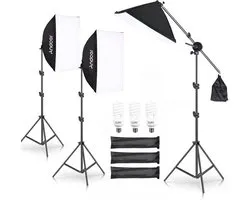 Kit d'éclairage Softbox avec 3 Softboxes et lampes LED pour la Photographie