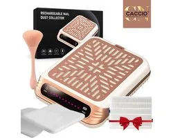 CACCIO® Nagelstofafzuiger - Afstofzuiger - Nail Dust Collector+extra filter+stofborstel+10x filterpapieren- Draadloos Oplaadbare Stofzuiger Voor Nail Salon -Nagels Acrylnagels - Gelnagels - Elektrische nagelstofzuiger - Tafelafzuiging - met filter