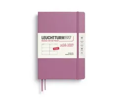 Leuchtturm1917 - Agenda - 18 mois - 2026/2027 - Semainier - Rose poudré - Couverture rigide - Format A5 - Medium