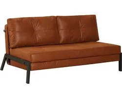 Bronx71® Canapé lit 2 personnes Mikko cognac éco-cuir