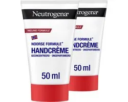 Neutrogena® Formule Norvégienne Crème Mains, concentrée et sans parfum, testée sous contrôle dermatologique, 40 % de glycérine et vitamine E, convient aux peaux sensibles, 50 ml - Lot de 2