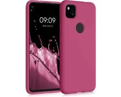 Étui kwmobile phone pour Google Pixel 4a - Étui pour smartphone - Coque arrière rouge framboise