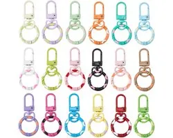 Lobster Claw Clasps, Candy Color Spring Keychains, 18 Piece Sturdy & Easy Use Fasteners, Portable Hook Set for Wallets, Bags, Bracelets, Backpacks, Craft Making and Diys Projects