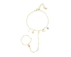 Chaîne de Main - Bracelet + Ring - Ocean Eyes - Goud - Acier Inoxydable - Waterproof - Trending