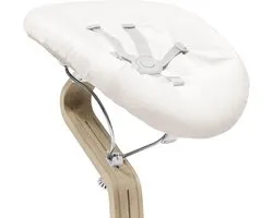 Stokke Nomi Newborn Set, White/Grey Sand - Includes 5-point safety harness and reversible, washable textile set - Fits all Stokke Nomi chairs