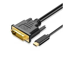 MMOBIEL Câble Adaptateur USB-C vers DVI - USB-C Mâle vers DVI-D Mâle Dual Link Adapté pour MacBook, iPad, Dell XPS - Convertisseur pour Moniteur, TV, Projecteur - 1080p Full HD 60Hz - Or - 1,8 m